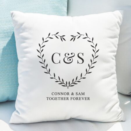 Personalised grey heart cushion