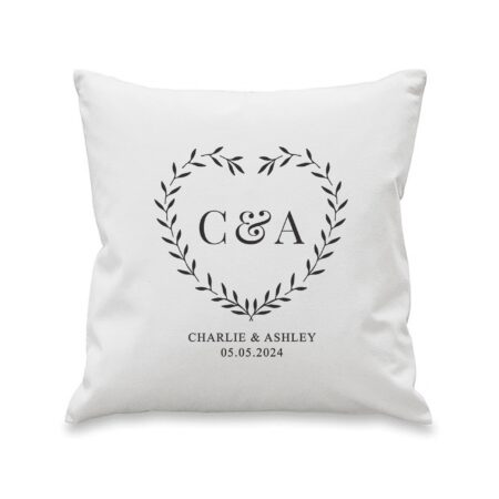 Personalised grey heart cushion