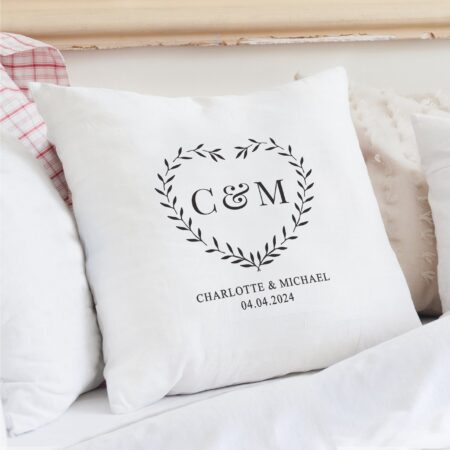 Personalised grey heart cushion