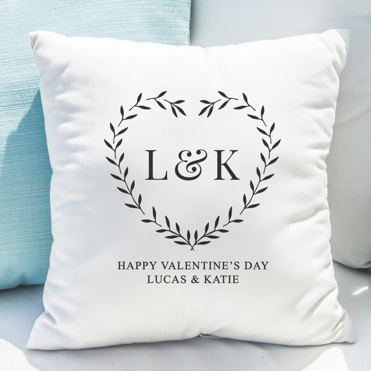 Personalised grey heart cushion