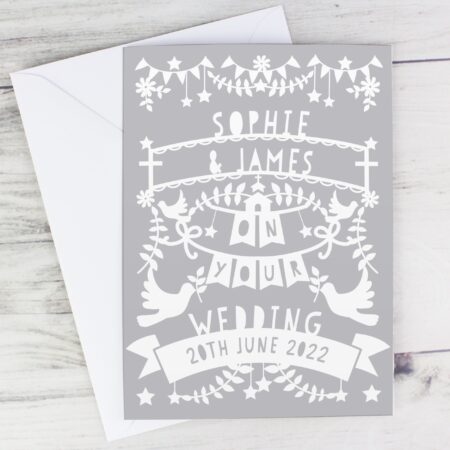 Personalised Grey Papercut Style Card: 1 - Greeting Cards By Gift Moments