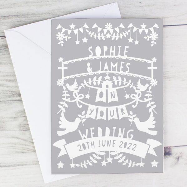 Personalised Grey Papercut Style Card: 1 - Greeting Cards By Gift Moments