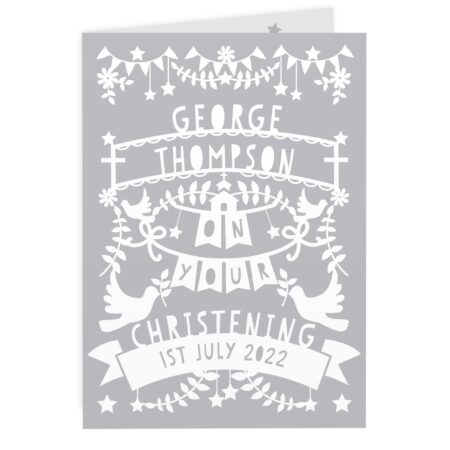 Personalised Grey Papercut Style Card: 3 - Greeting Cards By Gift Moments