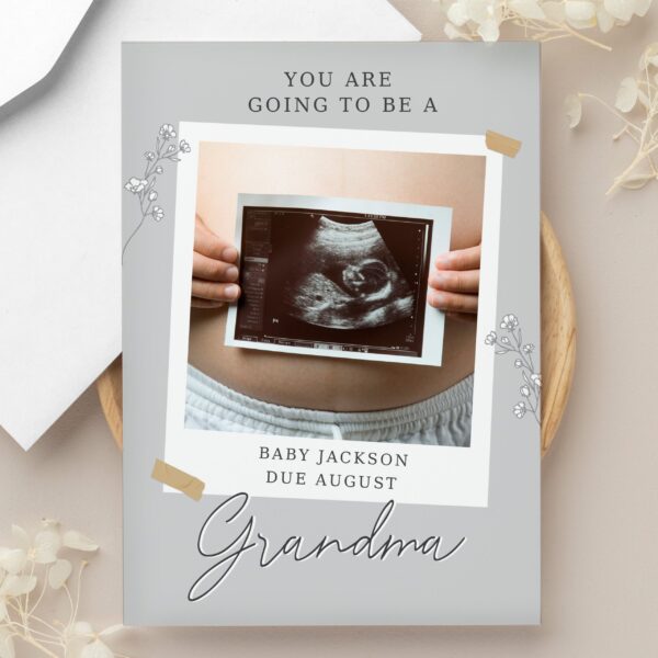 Personalised Grey Snapshot Photo Upload Greeting Card: 1 - Greeting Cards By Gift Moments