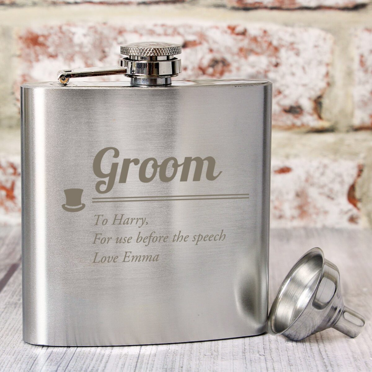 Personalised Groom Hip Flask: 1 - Hip Flasks By Gift Moments