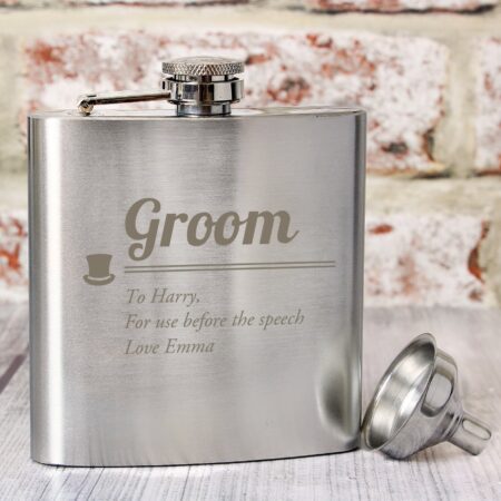 Personalised Groom Hip Flask: 1 - Hip Flasks By Gift Moments