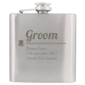 Personalised Groom Hip Flask: 2 - Hip Flasks By Gift Moments