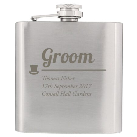 Personalised Groom Hip Flask: 2 - Hip Flasks By Gift Moments