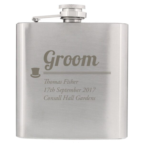 Personalised Groom Hip Flask: 2 - Hip Flasks By Gift Moments