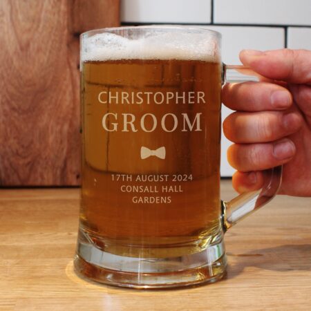 Personalised Groom Pint Stern Tankard: 2 - Tankards By Gift Moments