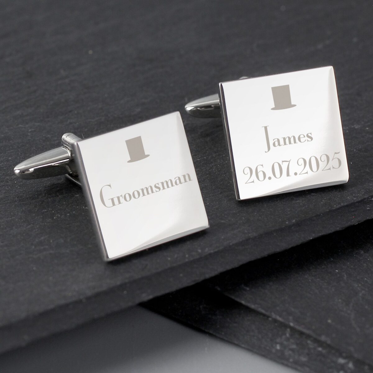 Personalised Groomsman Cufflinks: 1 - Cufflinks & Tie Slides By Gift Moments