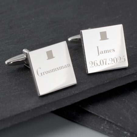 Personalised Groomsman Cufflinks: 1 - Cufflinks & Tie Slides By Gift Moments