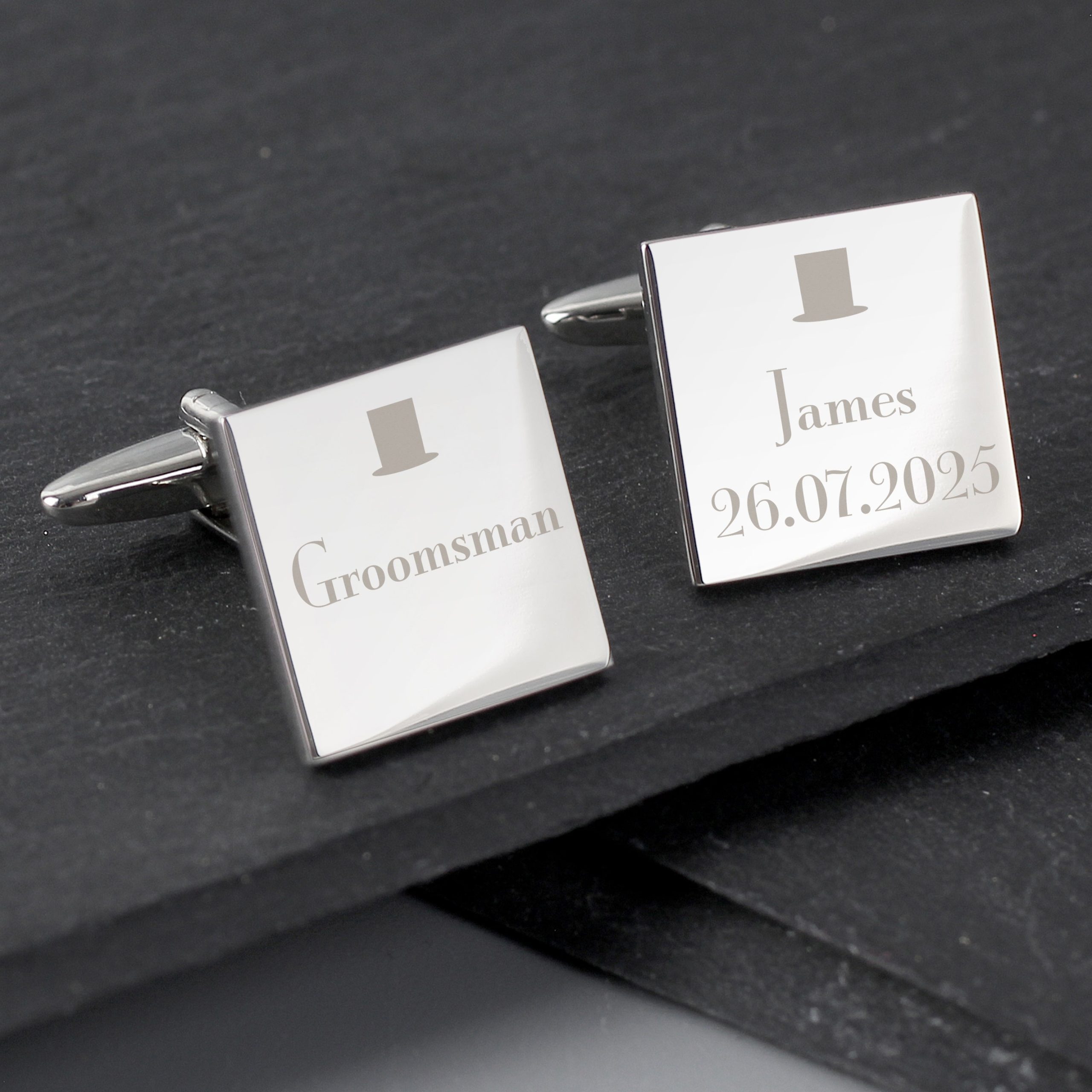 Personalised Groomsman Cufflinks: 1 - Cufflinks & Tie Slides By Gift Moments