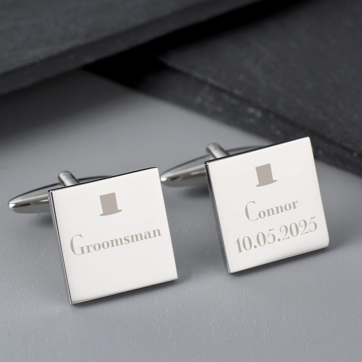 Personalised Groomsman Cufflinks: 4 - Cufflinks & Tie Slides By Gift Moments