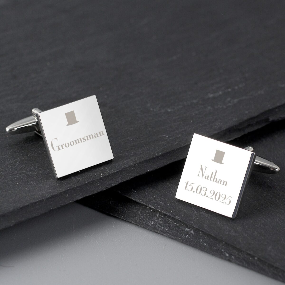 Personalised Groomsman Cufflinks: 2 - Cufflinks & Tie Slides By Gift Moments
