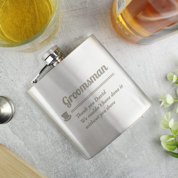 Personalised Groomsman Hip flask: 2 - Hip Flasks By Gift Moments