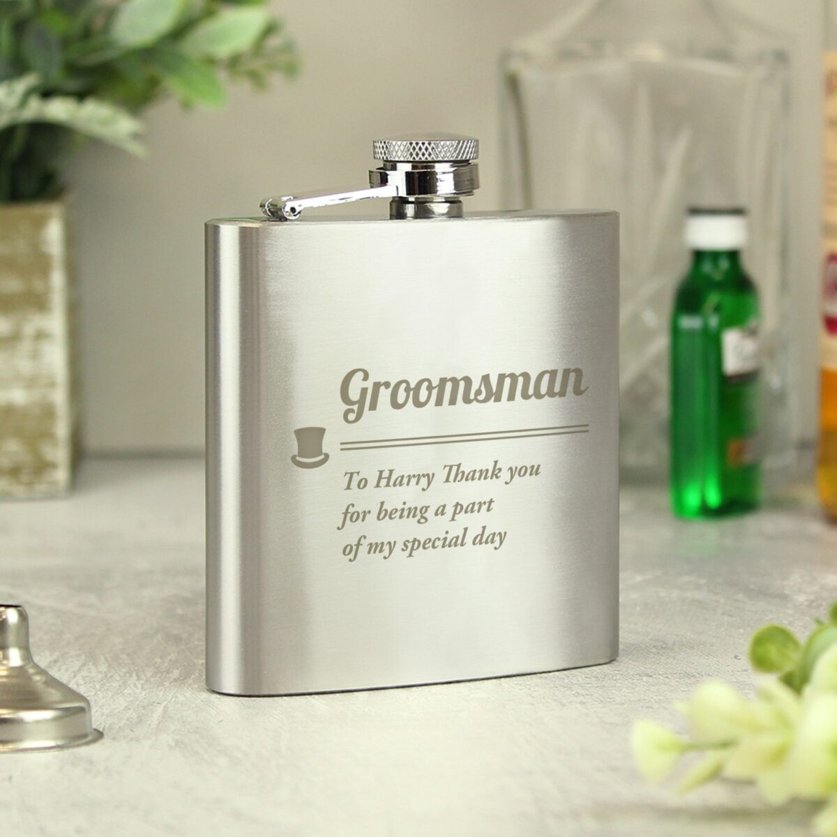 Personalised Groomsman Hip flask: 3 - Hip Flasks By Gift Moments