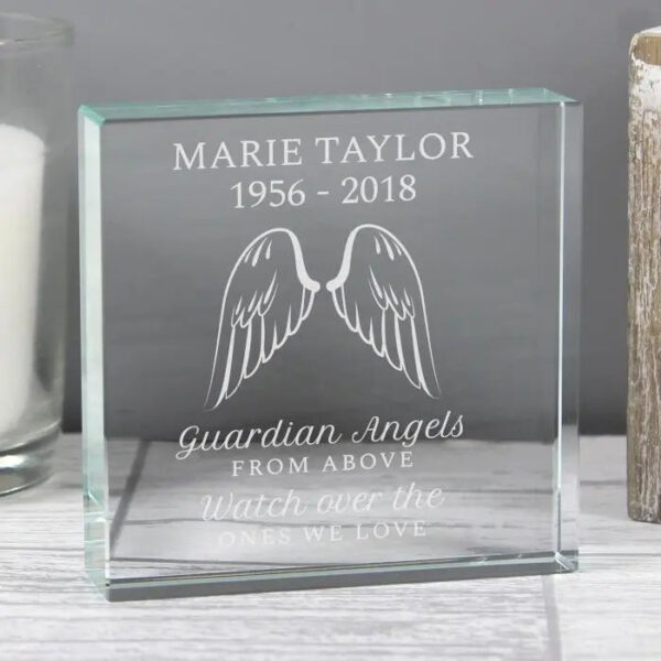 Personalised Guardian Angel Wings Crystal Token: 1 - Crystal Tokens By Gift Moments