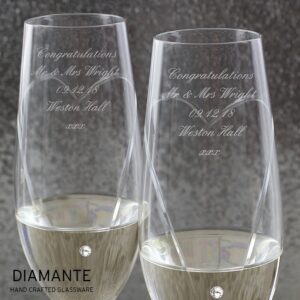 Personalised Hand Cut Heart Pair of Flutes with Gift Box: 4 - Champagne Flutes By Gift Moments