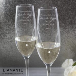 Personalised Hand Cut Heart Pair of Flutes with Gift Box: 3 - Champagne Flutes By Gift Moments