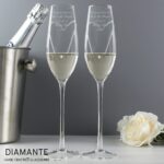 Personalised Hand Cut Heart Pair of Flutes with Gift Box: 1 - Champagne Flutes By Gift Moments