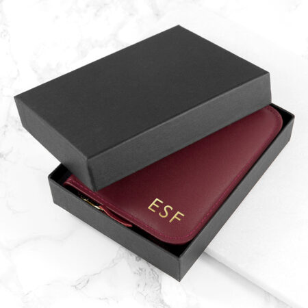Personalised handmade leather double playing card cases
