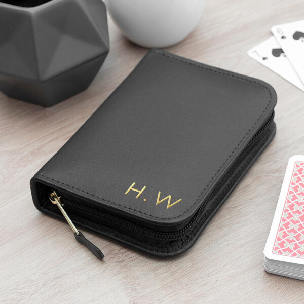 Personalised Handmade Leather Double Playing Card Cases: 2 - Playing Card Cases By Gift Moments