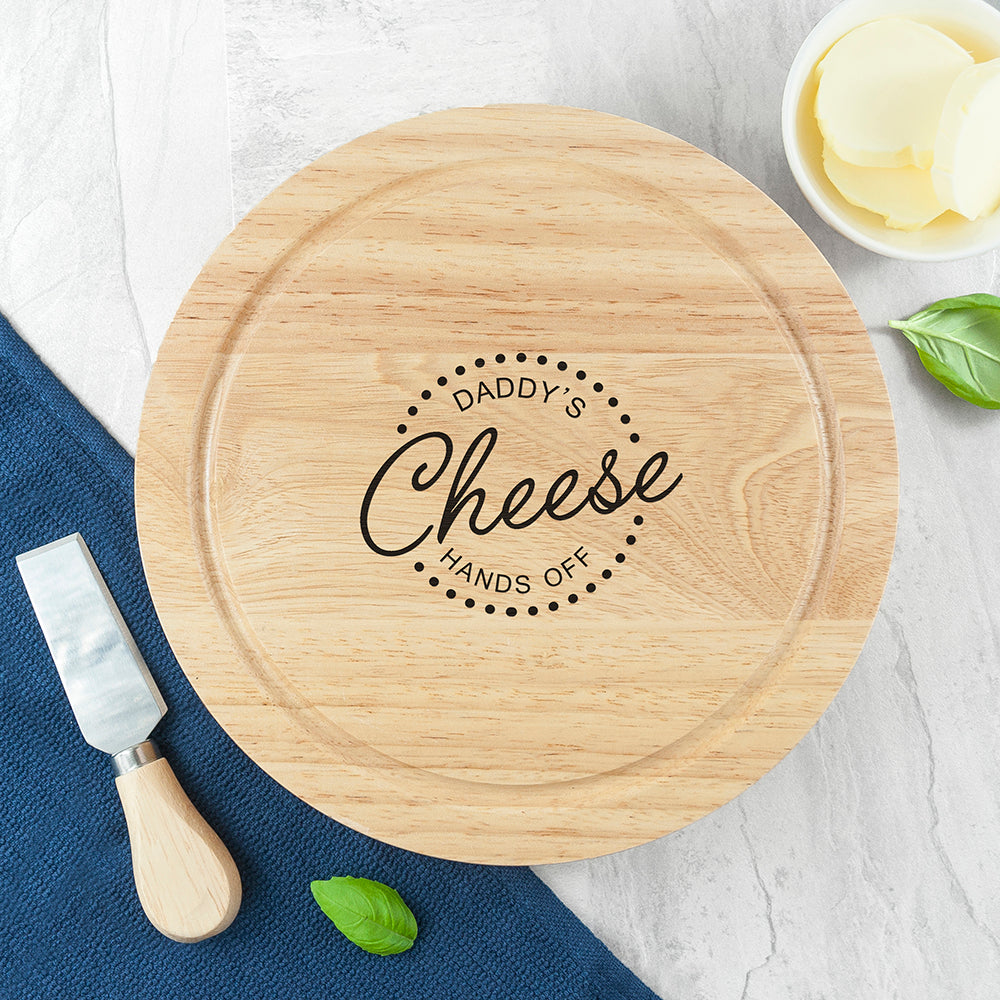 Personalised ’Hands Off’ Cheese Board Set: 2 - Cheese Boards By Gift Moments