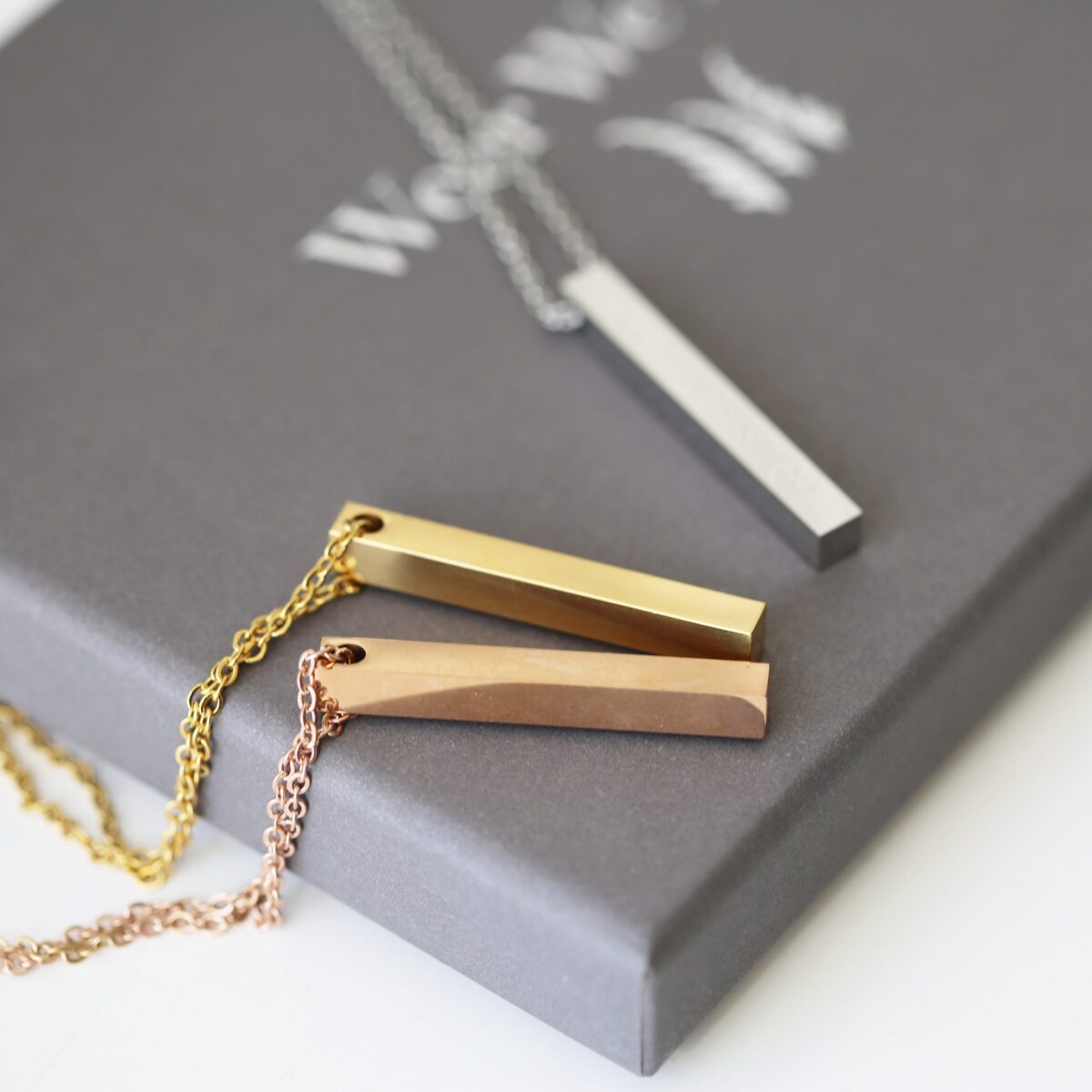 Personalised Handwriting Bar Necklace: 2 - Necklaces By Gift Moments