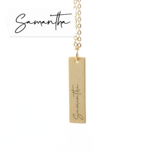 Personalised Handwriting Bar Necklace: 6 - Necklaces By Gift Moments