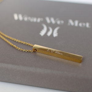 Personalised Handwriting Bar Necklace: 3 - Necklaces By Gift Moments