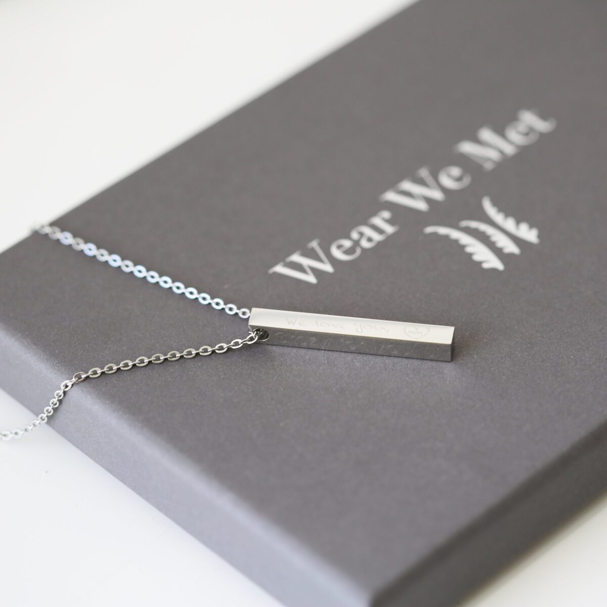 Personalised Handwriting Bar Necklace: 6 - Necklaces By Gift Moments