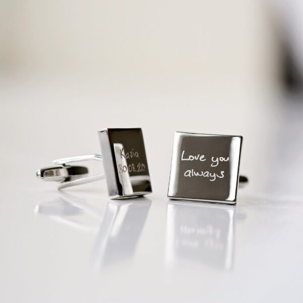 Personalised Handwriting Cufflinks: 1 - Cufflinks & Tie Slides By Gift Moments