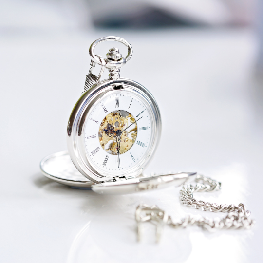 Personalised handwriting dual opening pocket watch