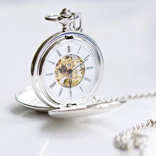 Personalised handwriting dual opening pocket watch