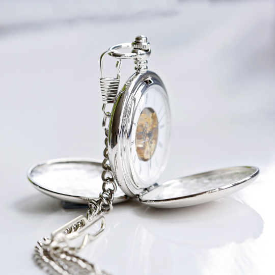 Personalised handwriting dual opening pocket watch