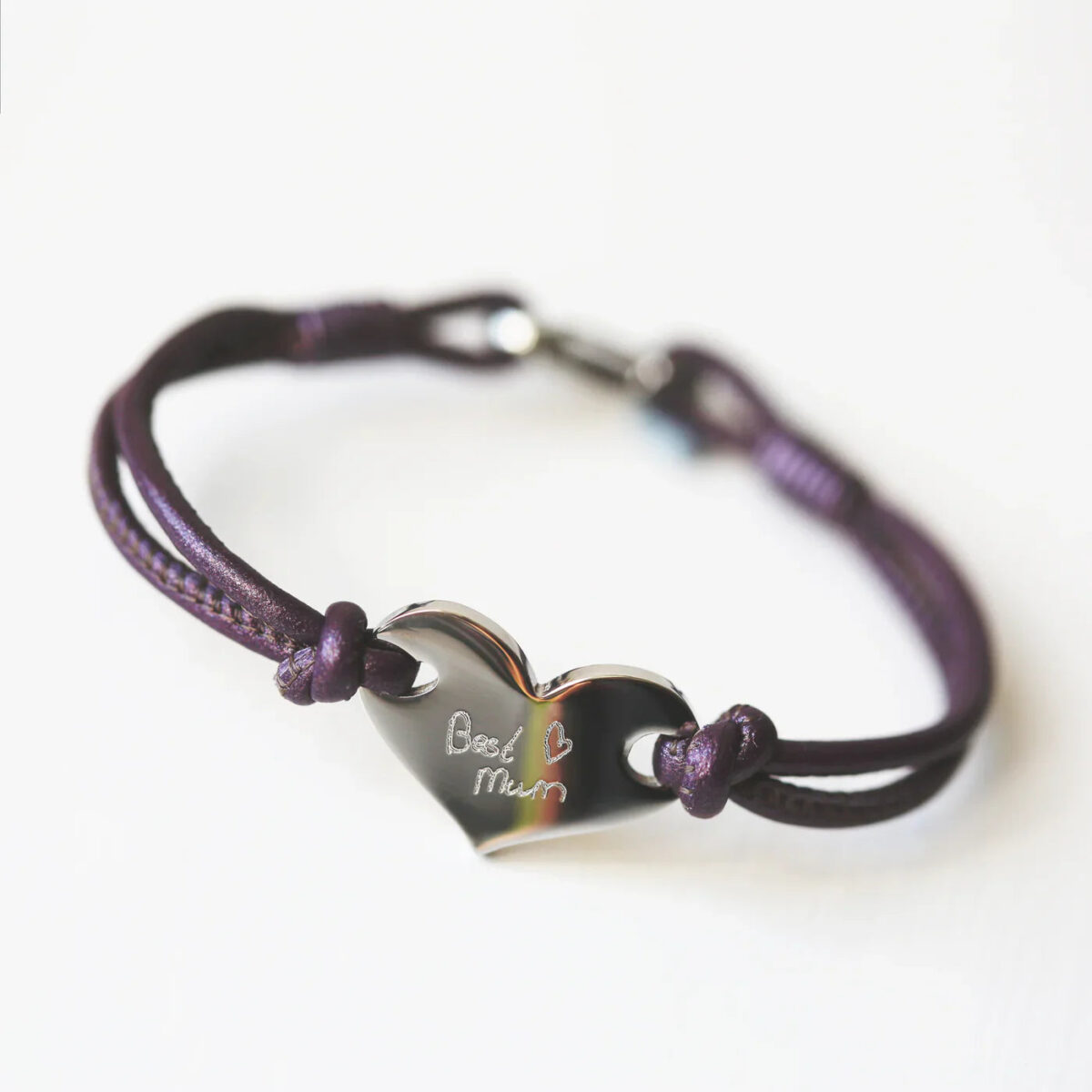 Personalised Handwriting Ladies Heart Bracelet Berry: 3 - Bracelets By Gift Moments