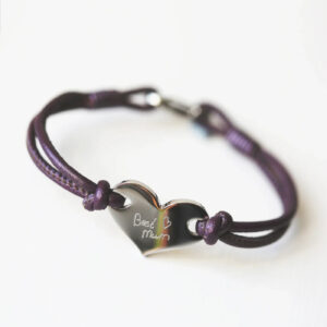 Personalised Handwriting Ladies Heart Bracelet Berry: 3 - Bracelets By Gift Moments