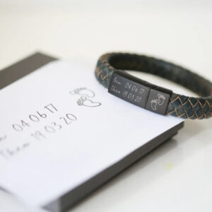 Personalised Handwriting Men’s Bracelet Iron: 1 - Bracelets By Gift Moments