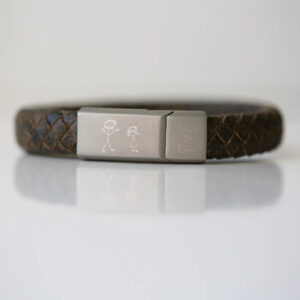 Personalised Handwriting Men’s Bracelet Rustic: 3 - Medium 20cm - Bracelets By Gift Moments