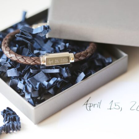 Personalised Handwriting Twisted Leather Bracelet: 1 - Bracelets By Gift Moments