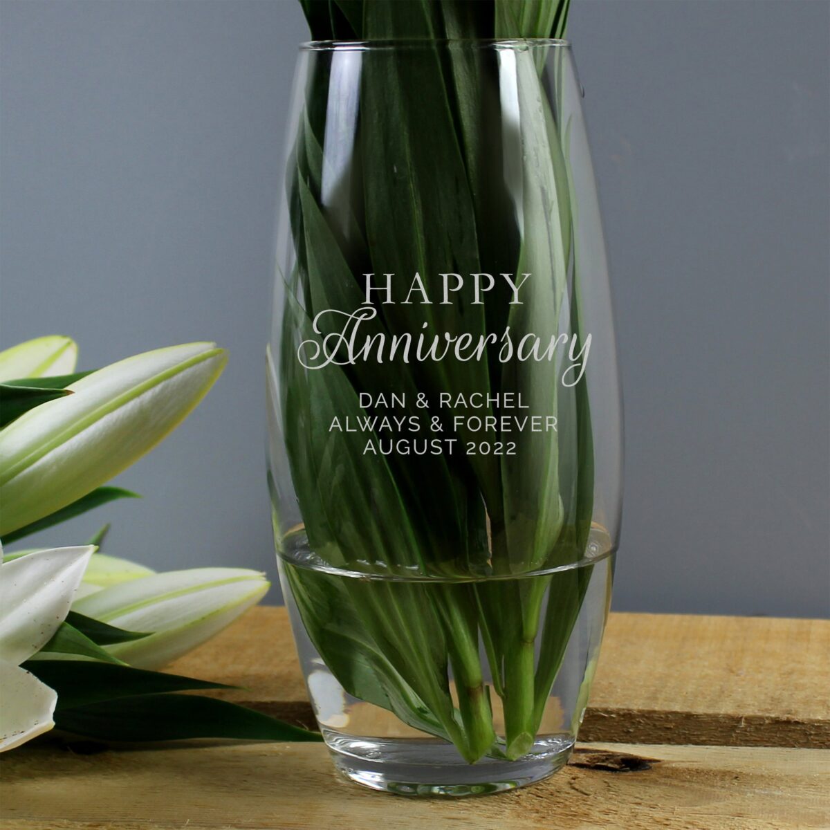 Personalised ’Happy Anniversary’ Bullet Vase: 2 - Vases By Gift Moments