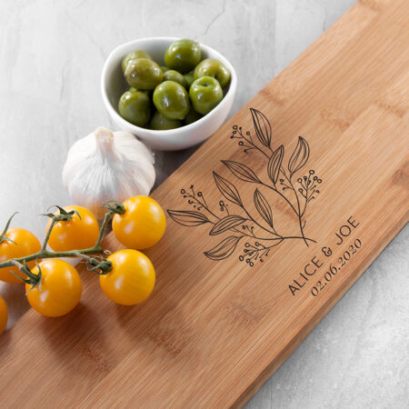 Personalised Happy Couple Bamboo Serving Board: 2 - Chopping Boards By Gift Moments