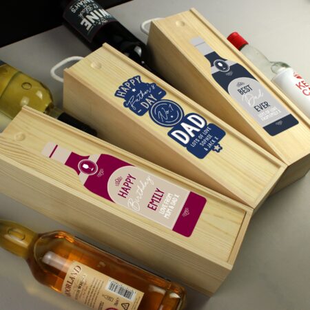 Personalised Happy Father’s Day No. 1 Dad Wooden Wine Bottle Box: 5 - Barware By Gift Moments