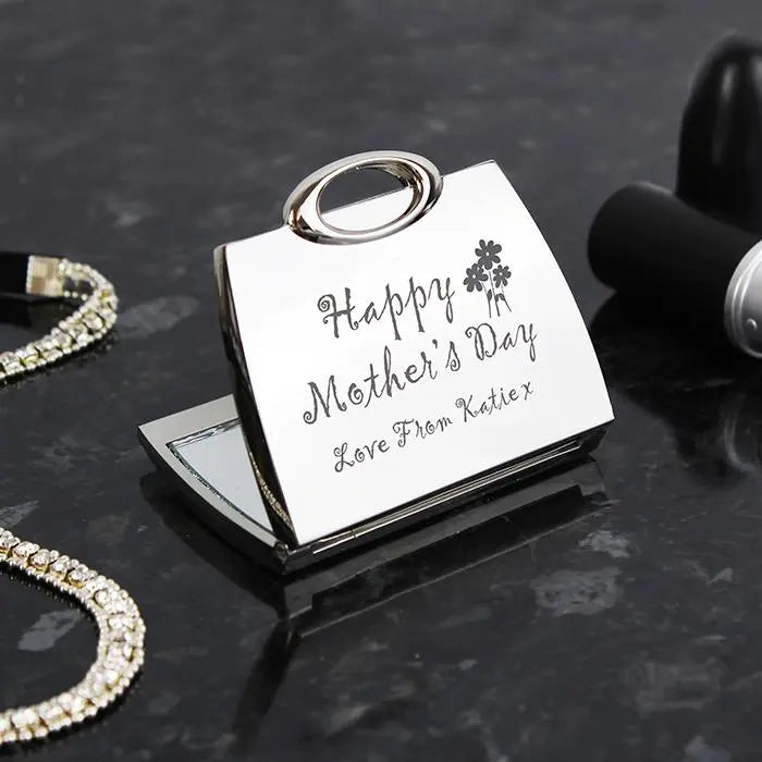 Personalised Happy Mothers Day Compact Mirror: 1 - Compact Mirrors By Gift Moments