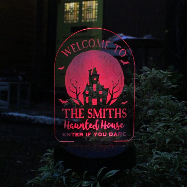 Personalised Haunted House Halloween Solar Light: 1 - Solar Lights By Gift Moments
