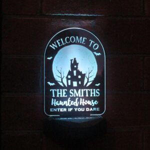 Personalised Haunted House Halloween Solar Light: 6 - Solar Lights By Gift Moments
