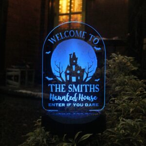 Personalised Haunted House Halloween Solar Light: 7 - Solar Lights By Gift Moments