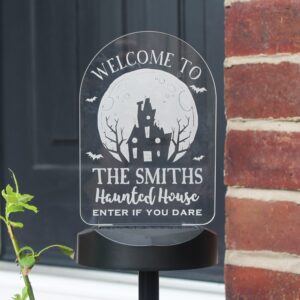 Personalised Haunted House Halloween Solar Light: 3 - Solar Lights By Gift Moments