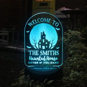Personalised Haunted House Halloween Solar Light: 9 - Solar Lights By Gift Moments